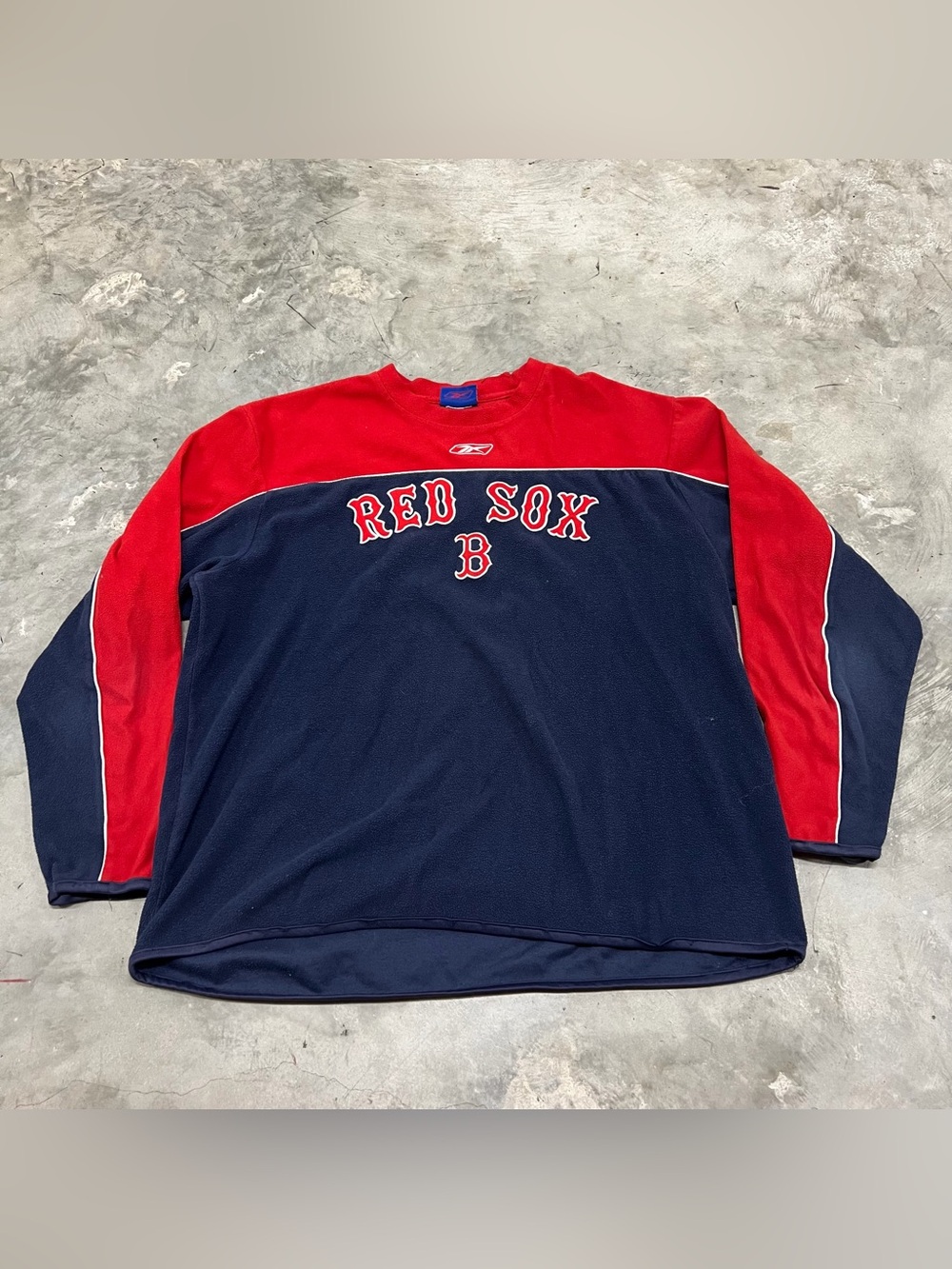 Vintage Reebok Center Swoosh MLB Boston Red Sox Knitted Fleece Pullover Size: XL